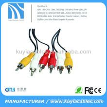 3RCA to 3RCA CABLE COMPOSITE AUDIO VIDEO GOLD AV EXTENSION CABLE for TV DVD LCD SWITCH NEW